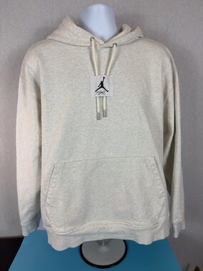 Jordan Neutral Cream Pullover Hoodie with Jumpman Patch